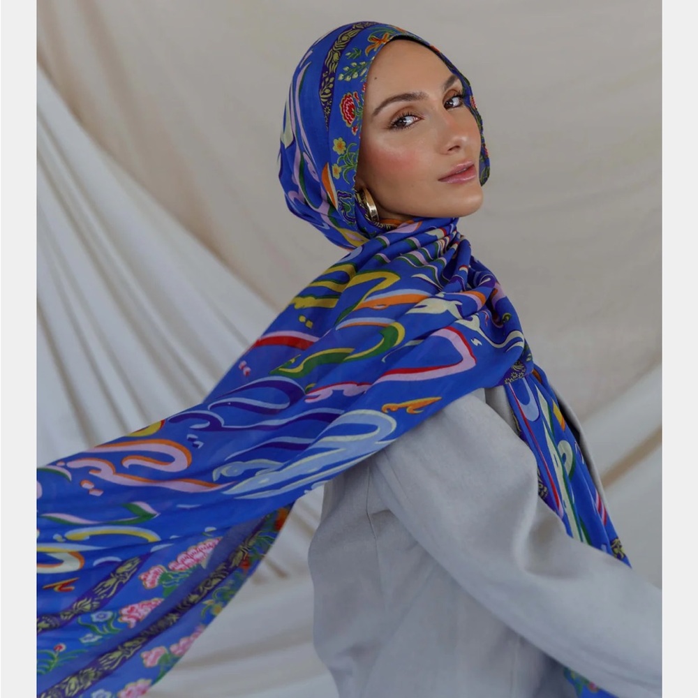 VELA scarves remembrance blue hijab